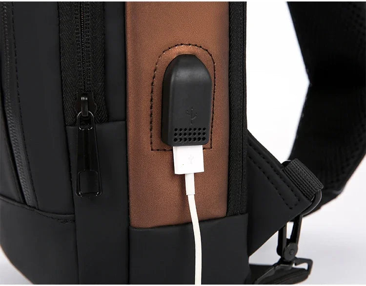 Sac Bandoulière Homme Anti-Vol – Cadenas Code, Port USB, Nylon, Voyage & Business Soldes-ShopOnline