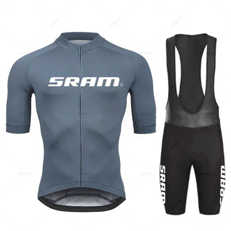 Tenue Cyclisme Homme SRAM Pro 2024 – Maillot + Cuissard Gel, Noir Soldes-ShopOnline
