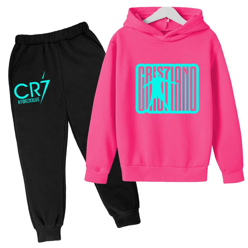 Ensemble Jogging Enfant CR7 – Hoodie Imprimé + Pantalon, 3-12 Ans Soldes-ShopOnline