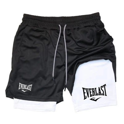 Men Running Shorts 2 In 1 Double-deck Sport Shorts  Gym Fitness Short Pants Training Jogging Bottom Men's Clothing RL0615 Soldes-ShopOnline