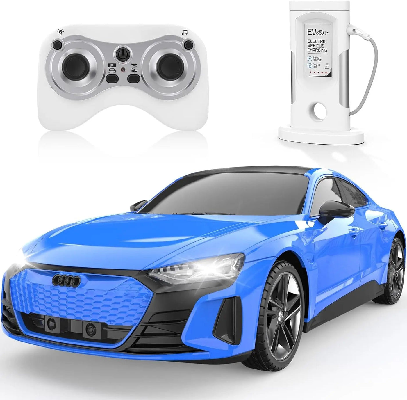 DOUBLE E Audi RS e-tron GT RC Car 1:16 Scale Model New Energy Remote Control Car Automatic Parking Led Lights & Sound Boys Gifts Soldes-ShopOnline