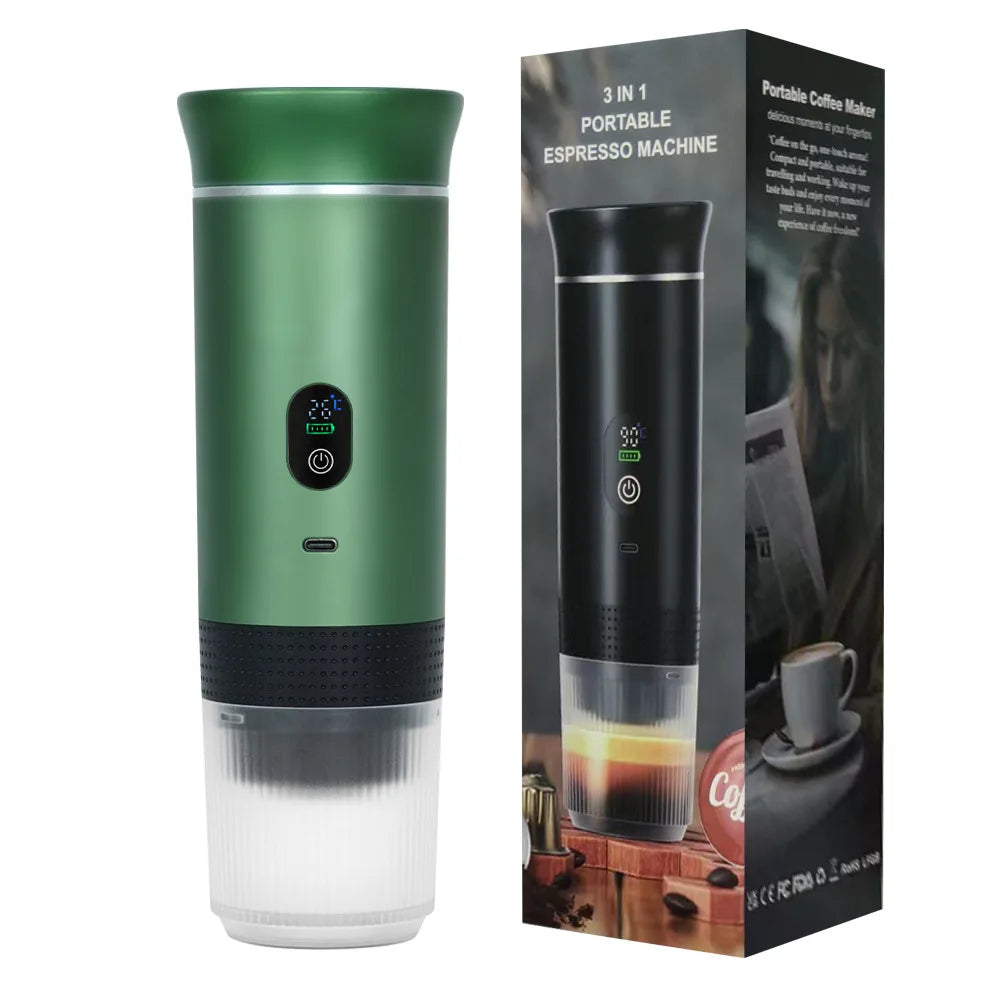 Portable Coffee Machine 3 in 1 Portable Capsule Coffee Makers For Home&Camping Wireless Espresso Digital Display Coffee Maker Soldes-ShopOnline