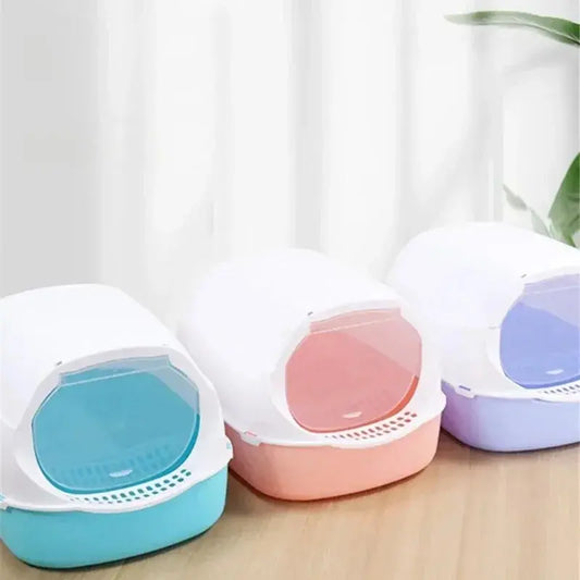 Kitty Sandbox Boîte à Litière pour Chat Semi-fermé Plateau pour Chat anti-éclaboussures Toilettes pour chats Nettoyage Bassin Fournitures Toilette pour animaux de compagnie Plateau pour chaton Casserole - Soldes-ShopOnline