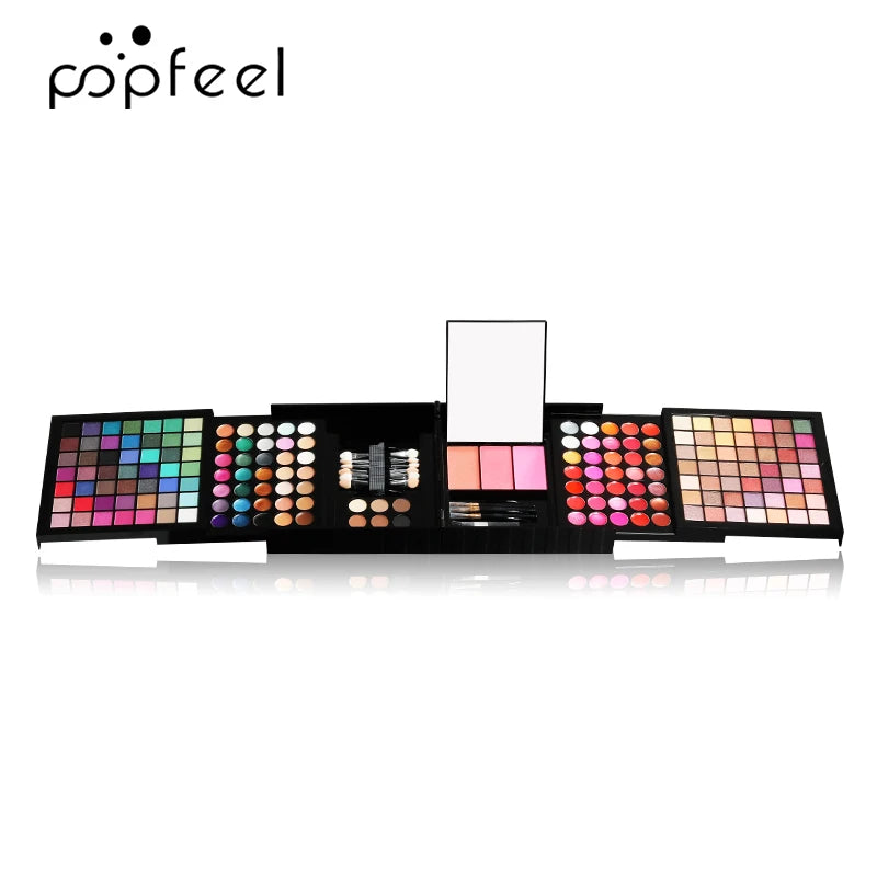 Kit Maquillage Complet POPFEEL Tout-en-Un – Fards, Blush, Gloss, Correcteur, Miroir & Outils Soldes-ShopOnline