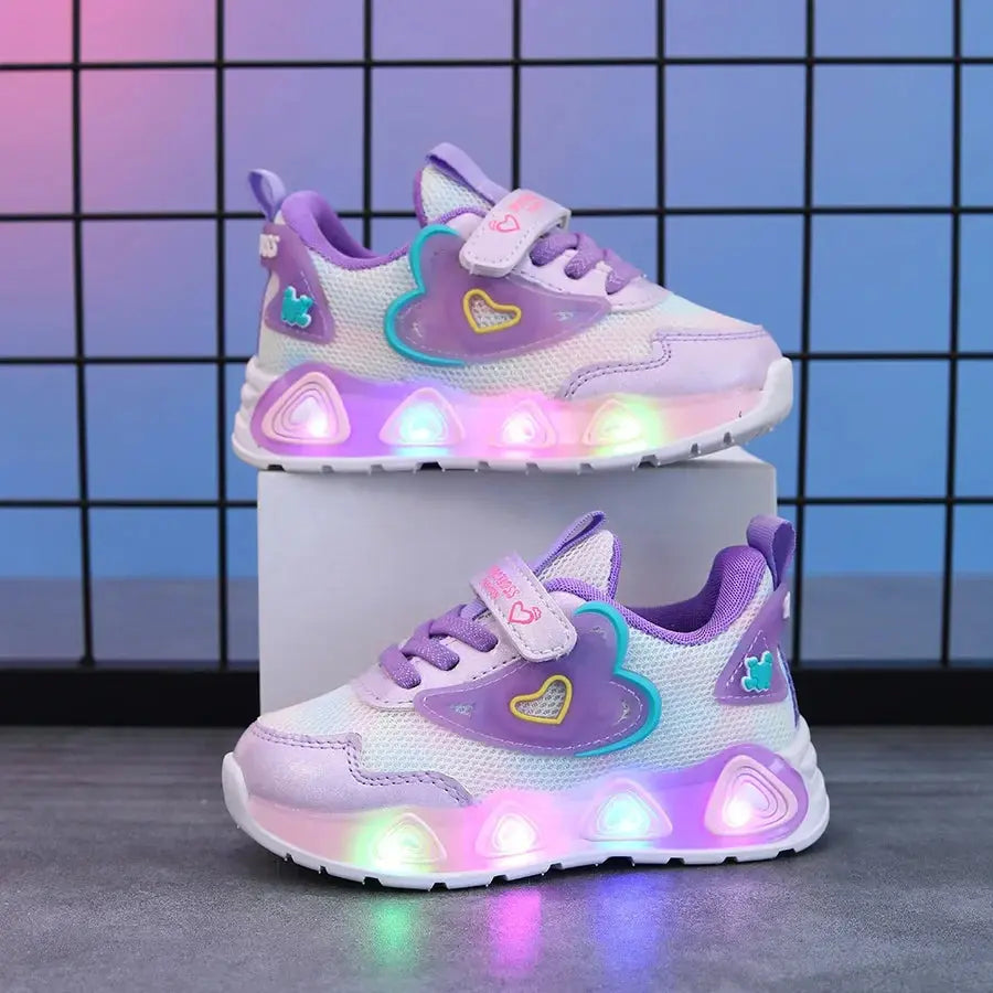 Nouvelles baskets pour enfants LED Light Illuminâtes Chaussures pour enfants Garçons et filles Mesh Chaussures de sport décontractées respirantes 1-6 ans - Soldes-ShopOnline