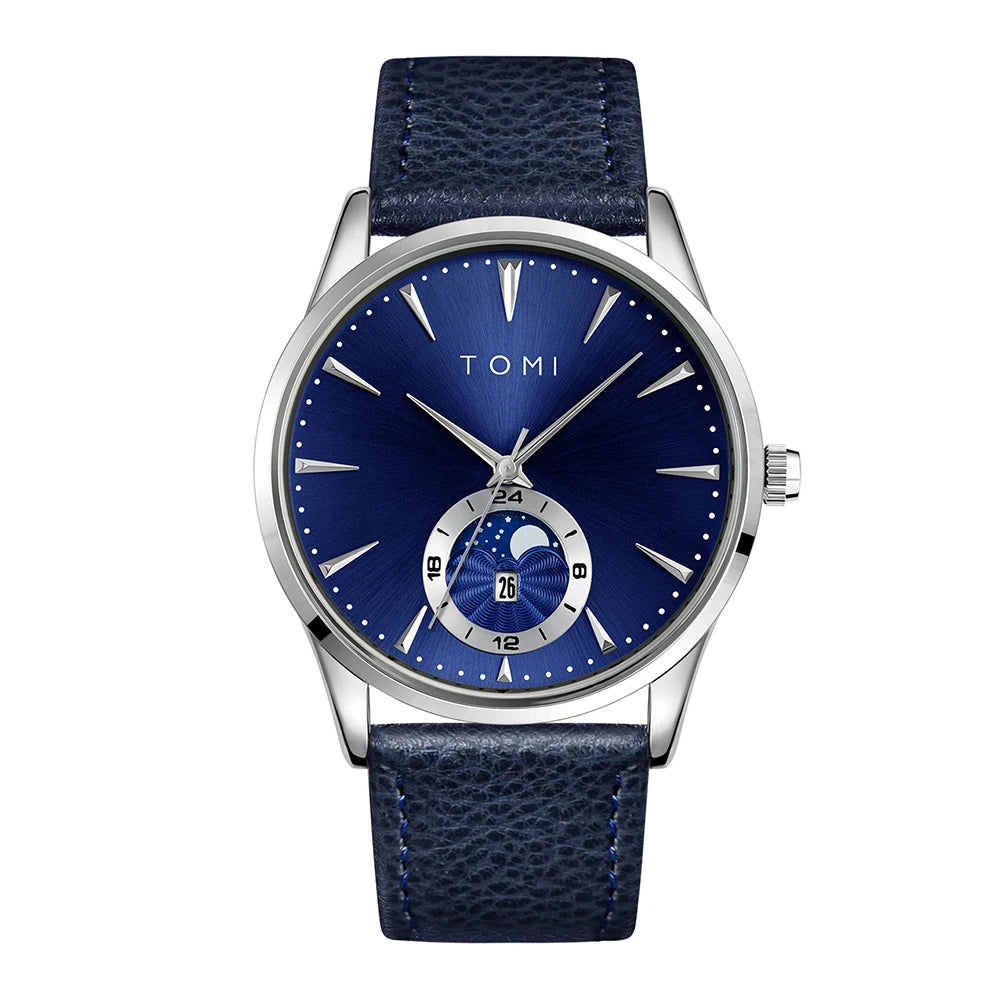 TOMI – Montre Quartz Homme Business Grand Cadran Calendrier | Bracelet Cuir Luxe, Style Classique Soldes-ShopOnline