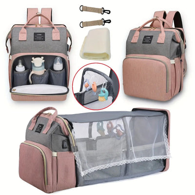 Mommy Bag Lightweight Portable Folding Crib Bed Large-capacity Travel Maternity Bags Baby Backpack Female Mommy Outting Bag Soldes-ShopOnline