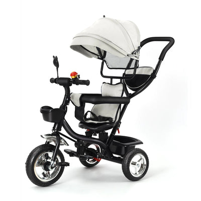 Tricycle Évolutif Enfant 9 Mois-6 Ans - Barre Poussée Siège Rotatif 360° Sécurisé Soldes-ShopOnline