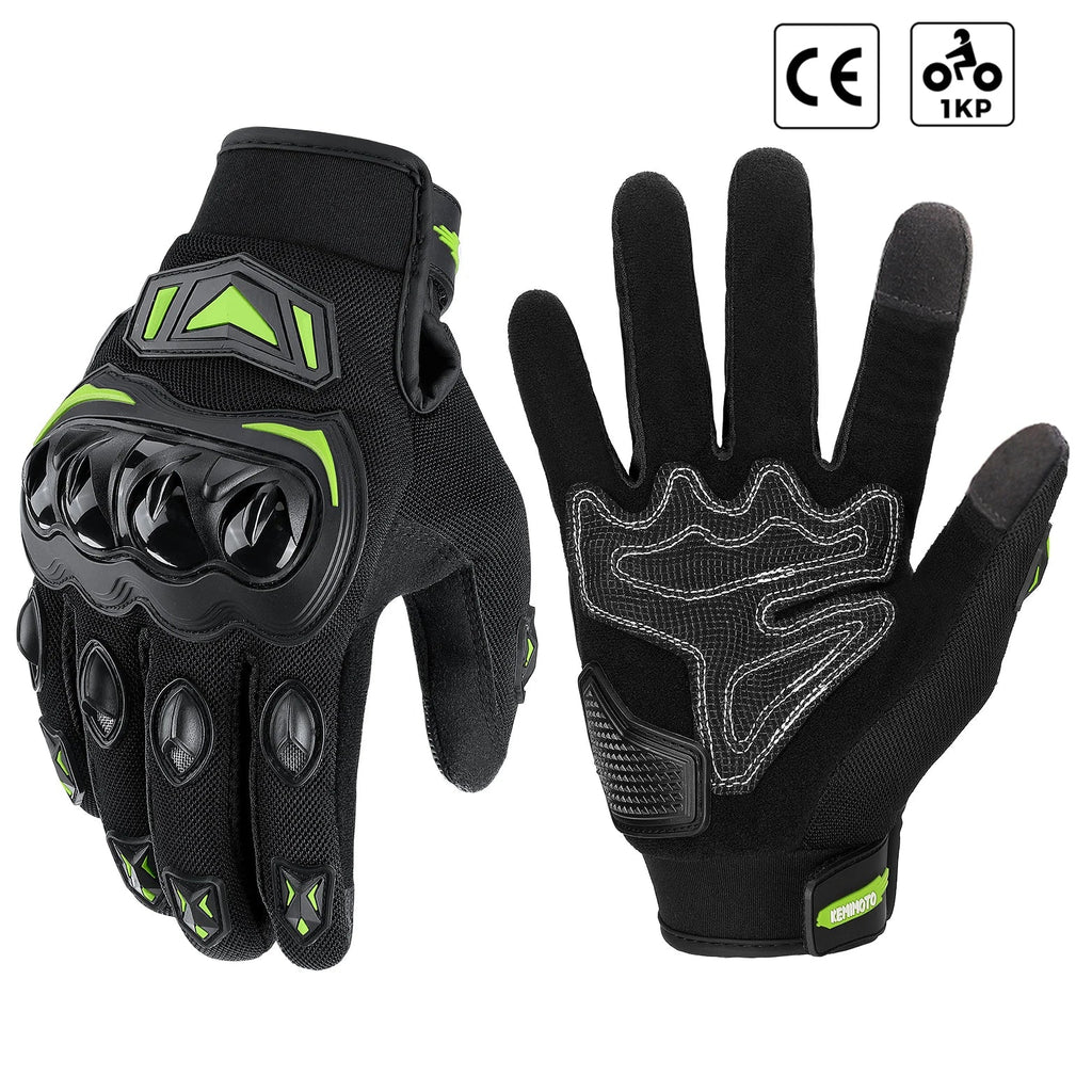 Gants Moto Été KEMITOUR – Écran Tactile, Certifiés CE, Hommes & Femmes – Noir Soldes-ShopOnline