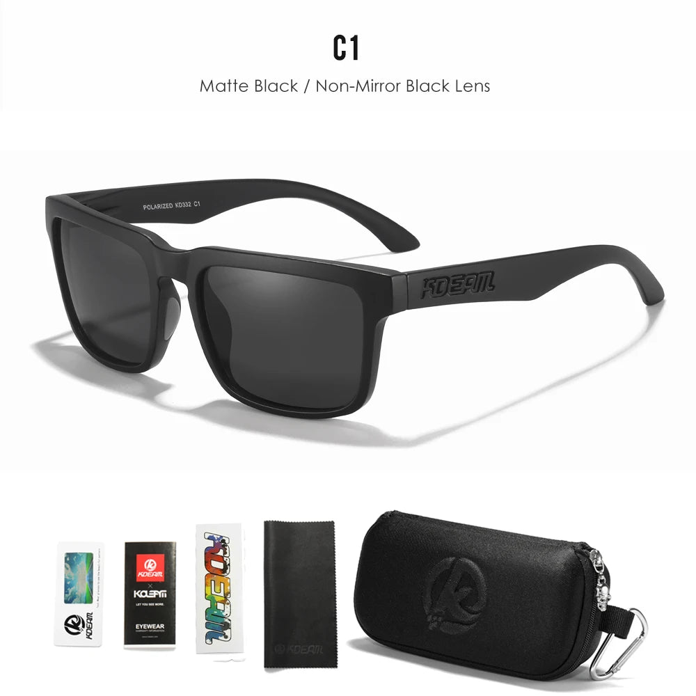 Lunettes de Soleil KDEAM KD332 Carrées Polarisées – UV400, Voyage, Unisexe + Étui Soldes-ShopOnline