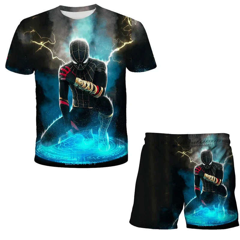 Ensemble Enfant Marvel Spider-Man – T-Shirt + Short Respirant, 4-6 Ans Soldes-ShopOnline