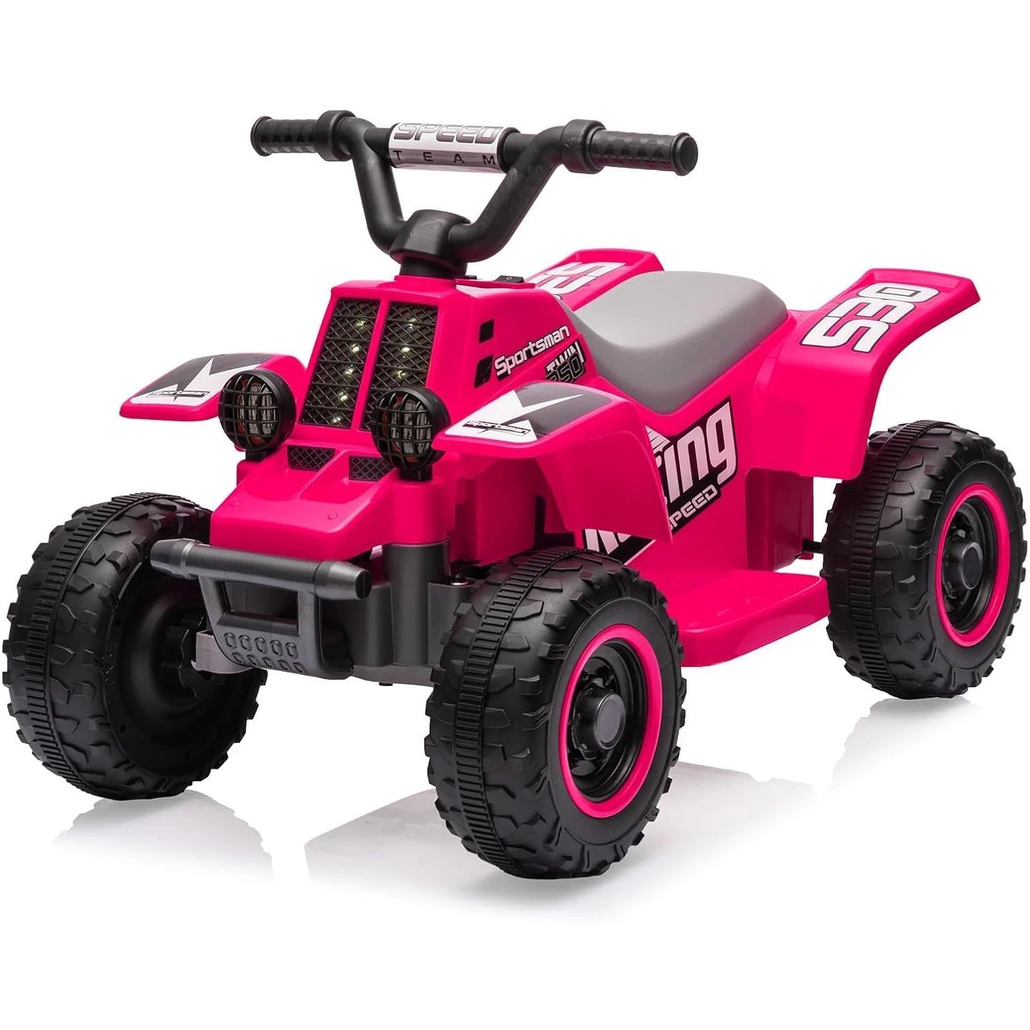 Electric Quad For Kids 4+ Years 6V Seat Car With LED Headlights Music ONE BUTTON Start Up To 5 Kmh Long Battery Life Soldes-ShopOnline