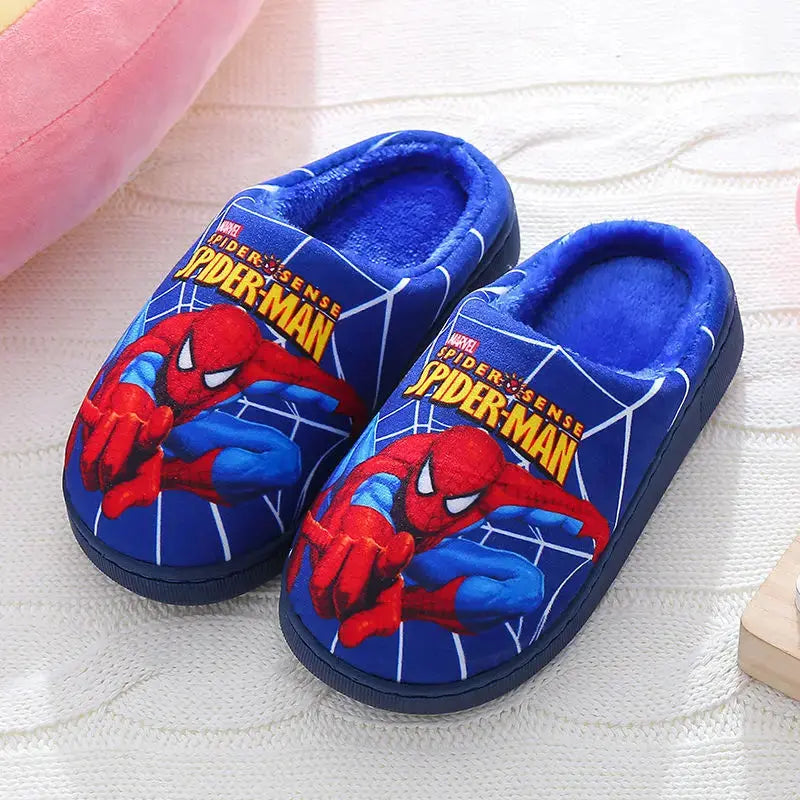 Disney Garçons Filles Cartoon Spider Man Enfants Pantoufles en coton Tout-petit Hiver Chaud Princesse Femmes Hommes Intérieur Chambre à coucher Maison Chaussures - Soldes-ShopOnline