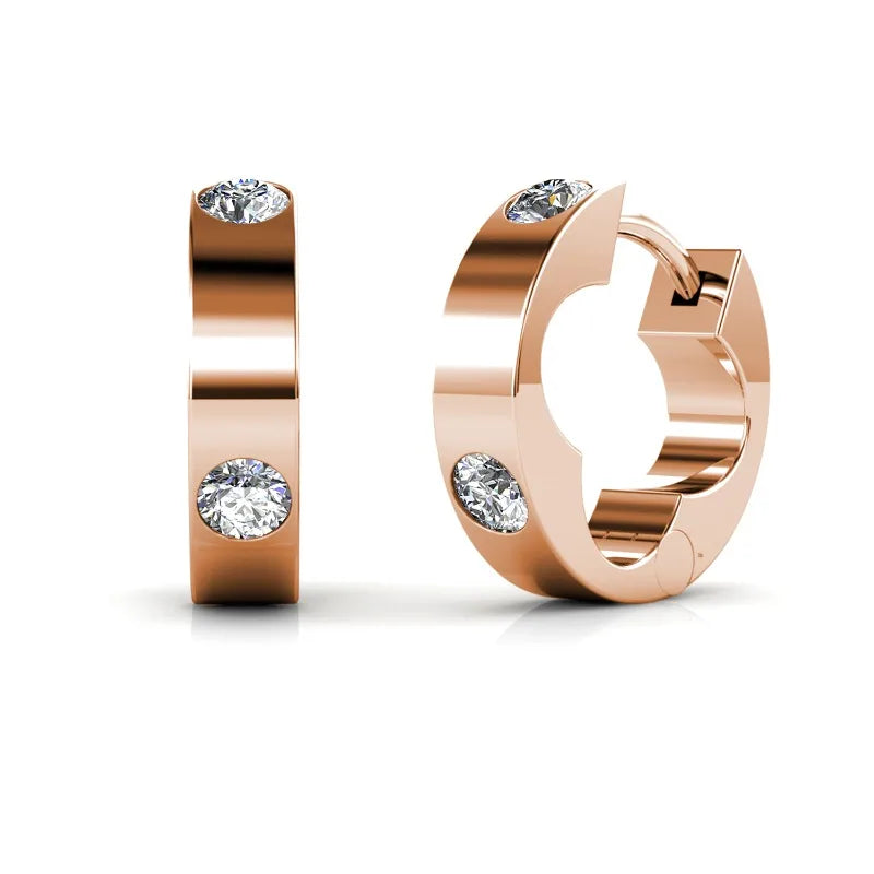 Créoles Daisini – Argent 925 Or Blanc 18K & Cristaux Swarovski Soldes-ShopOnline
