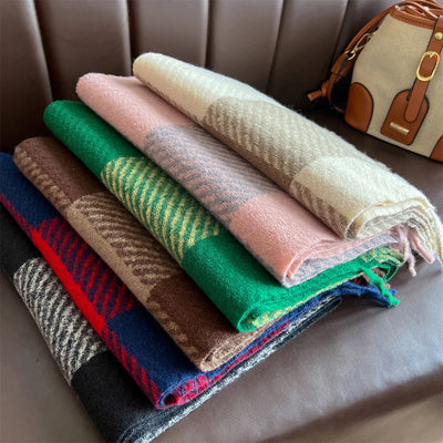 Luxury Winter Cashmere Scarf Women 2025 Design Warm Pashmina Blanket Poncho Scarves Female Shawl Wraps Thick Foulard Bufanda Soldes-ShopOnline