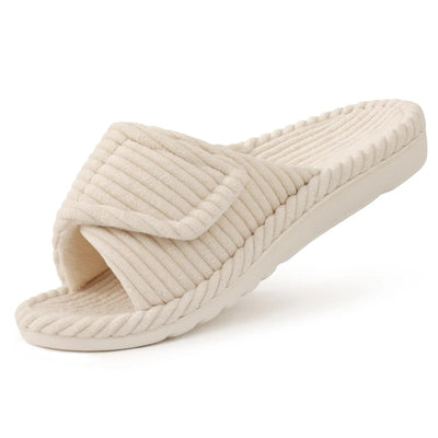 Crestar Orthopedic House Slippers For Women Fashion Spring Open Toe Corduroy Slides With Arch Support Female Soft Bedroom Shoes Soldes-ShopOnline