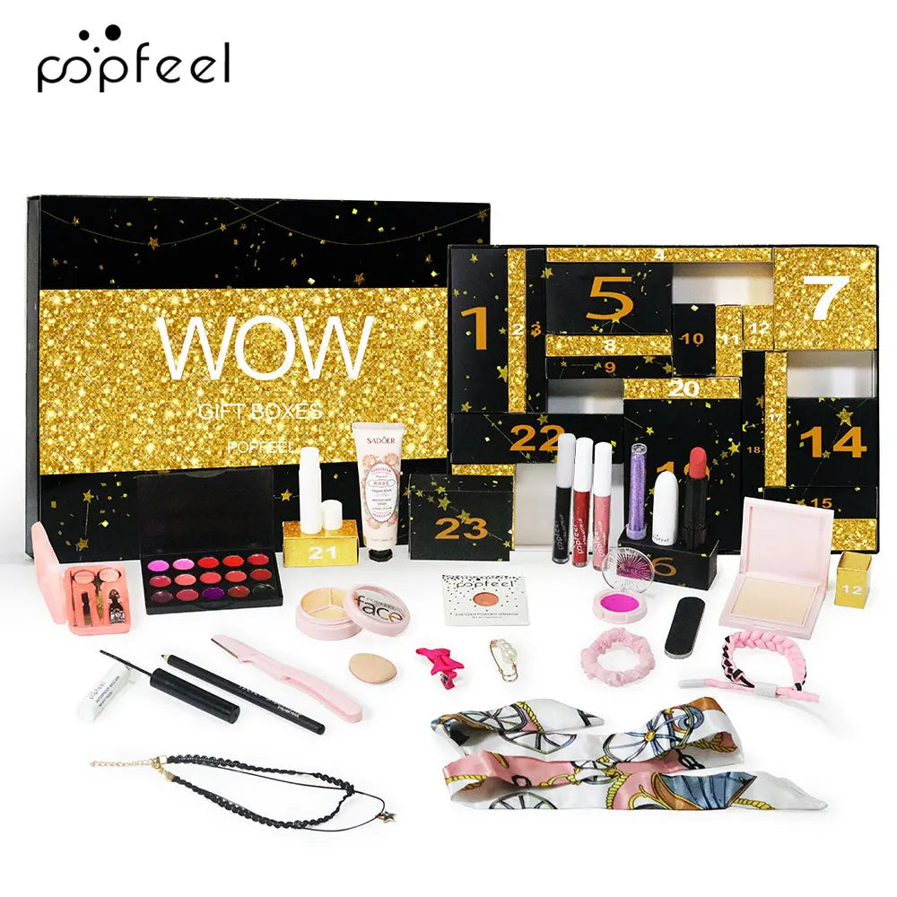 Coffret Maquillage POPFEEL 24 Pièces – Calendrier Surprise Cadeau Noël Soldes-ShopOnline