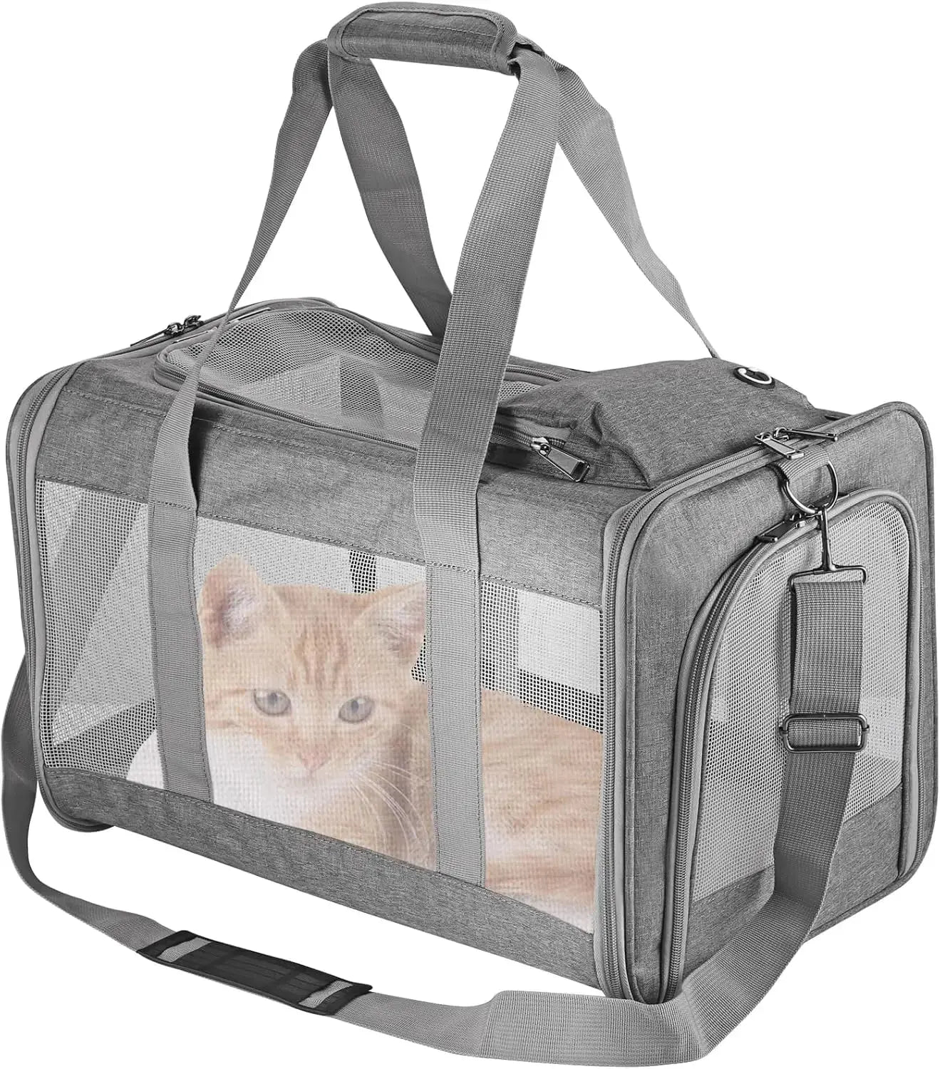 Porte-animaux approuvé par les compagnies aérienne pour chats Chiens Sac de voyage souple avec planche en nid d’abeille respirante, planche de soutien amovible pour vétérinaire idéal pour les transports de votre animal de compagnie - Soldes-ShopOnline