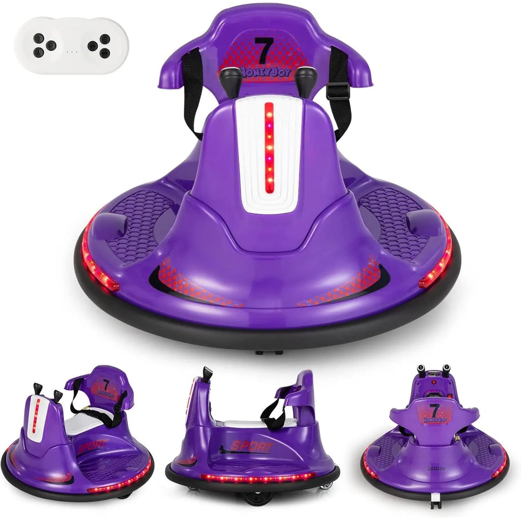 Voiture Tamponneuse Électrique Enfant GOFLAME 6V – Rotation 360°, Télécommande, LED, Bleue Soldes-ShopOnline