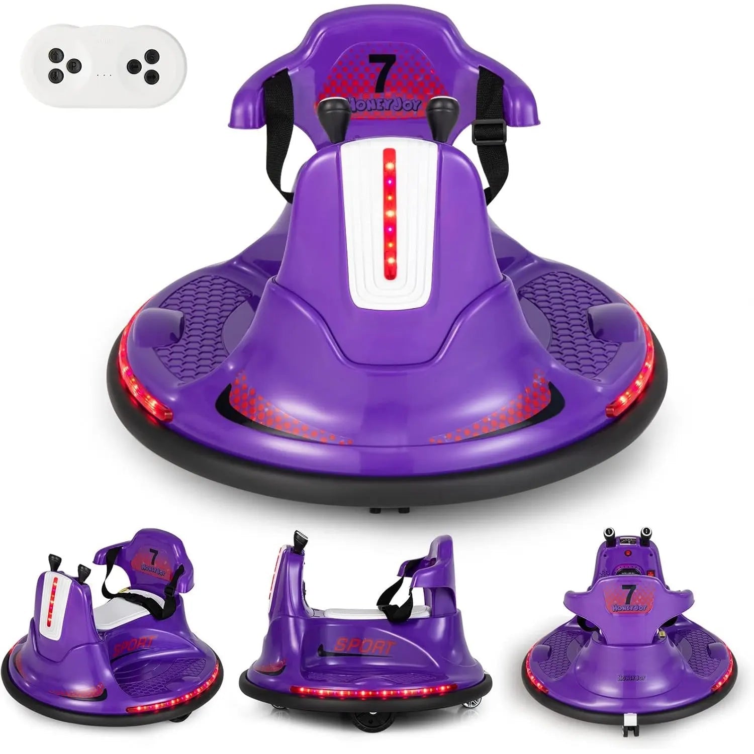 Voiture Tamponneuse Électrique Enfant GOFLAME 6V – Rotation 360°, Télécommande, LED, Bleue Soldes-ShopOnline
