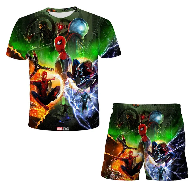 Ensemble Enfant Marvel Spider-Man – T-Shirt + Short Respirant, 4-6 Ans Soldes-ShopOnline