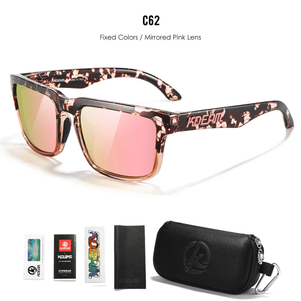 Lunettes de Soleil KDEAM KD332 Carrées Polarisées – UV400, Voyage, Unisexe + Étui Soldes-ShopOnline