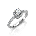 Daisini – Bague Taille Coussin Cristaux Swarovski | Laiton Plaqué Or Blanc 18K, 27 Cristaux, Quotidien & Soirée Soldes-ShopOnline