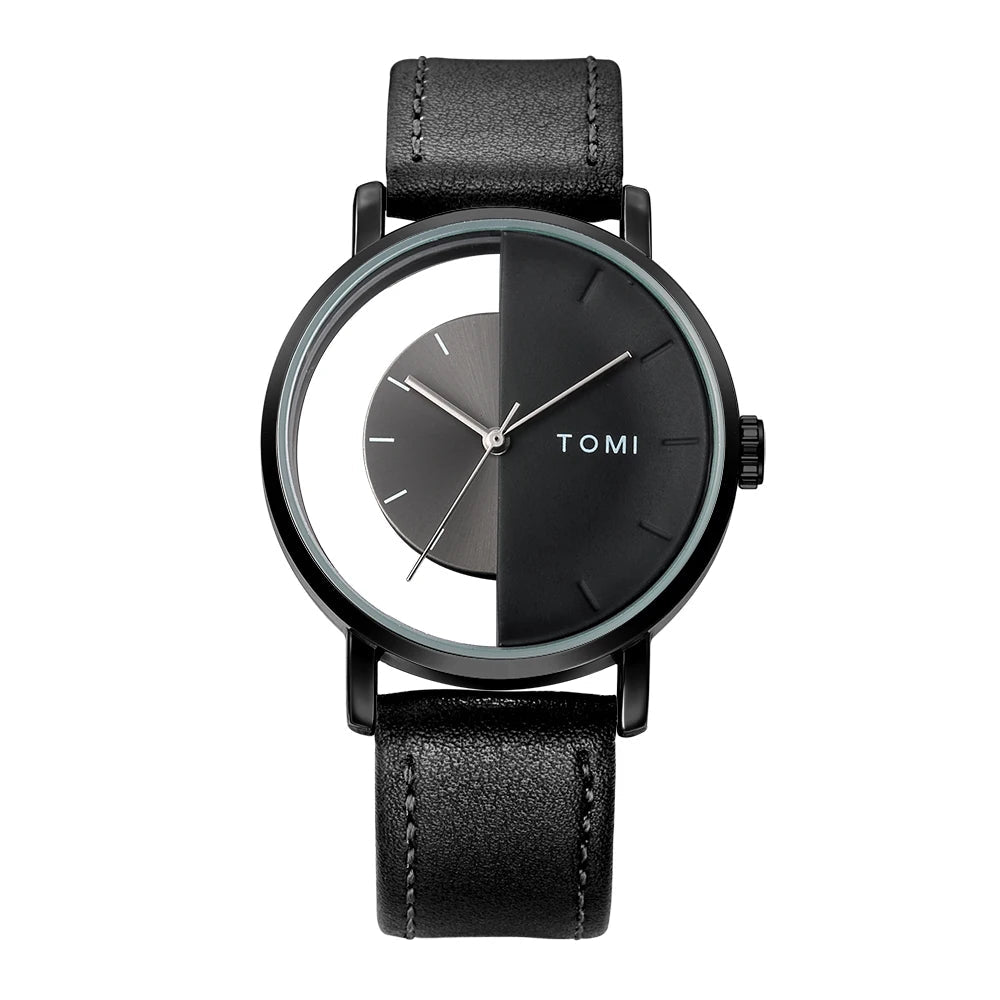 TOMI – Montre Quartz Squelette Design Hollow | Cadran Évidé Tendance, Bracelet PU, Mixte Fashion Soldes-ShopOnline