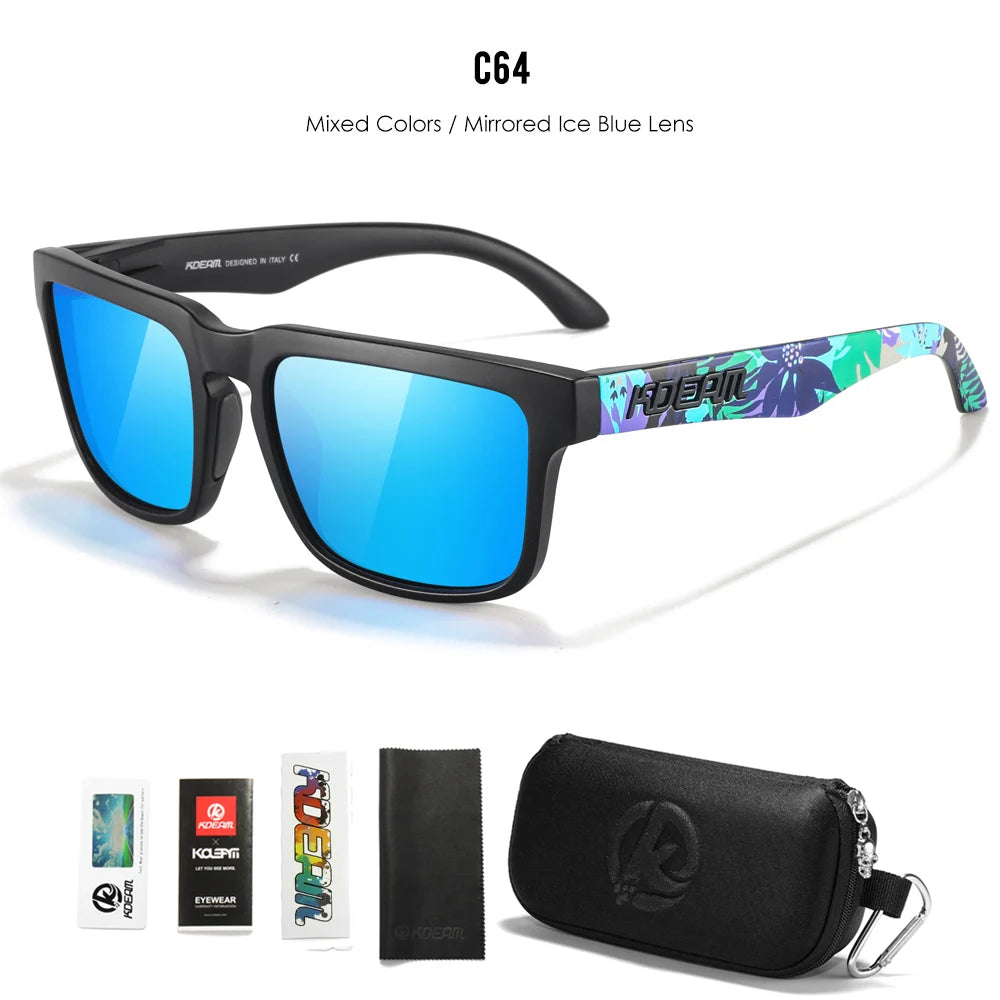 Lunettes de Soleil KDEAM KD332 Carrées Polarisées – UV400, Voyage, Unisexe + Étui Soldes-ShopOnline