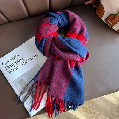 Luxury Winter Cashmere Scarf Women 2025 Design Warm Pashmina Blanket Poncho Scarves Female Shawl Wraps Thick Foulard Bufanda Soldes-ShopOnline