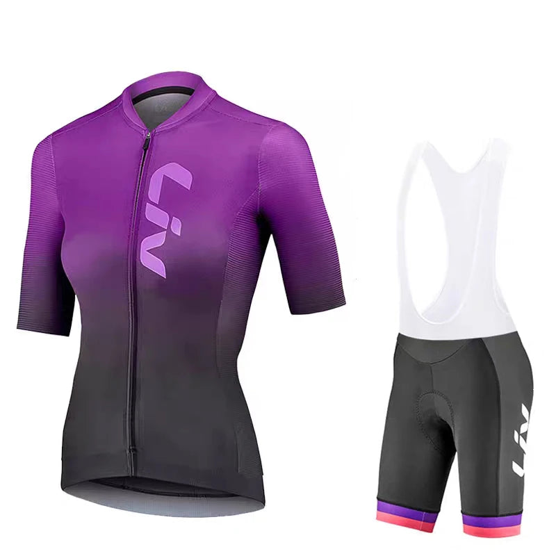 Tenue Cyclisme Femme LIV – Maillot + Cuissard Route, Séchage Rapide Été Soldes-ShopOnline