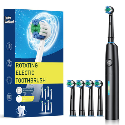 Electric Toothbrush Intelligent 5 Modes Cleaning Teeth Brush Waterproof Rotary Electric Toothbrush with 8 Brush Head Soldes-ShopOnline