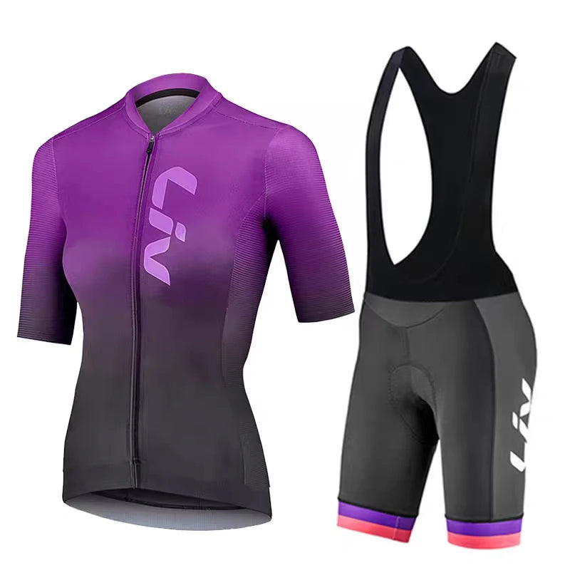 Tenue Cyclisme Femme LIV – Maillot + Cuissard Route, Séchage Rapide Été Soldes-ShopOnline