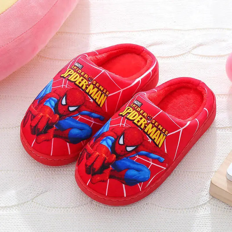Disney Garçons Filles Cartoon Spider Man Enfants Pantoufles en coton Tout-petit Hiver Chaud Princesse Femmes Hommes Intérieur Chambre à coucher Maison Chaussures - Soldes-ShopOnline