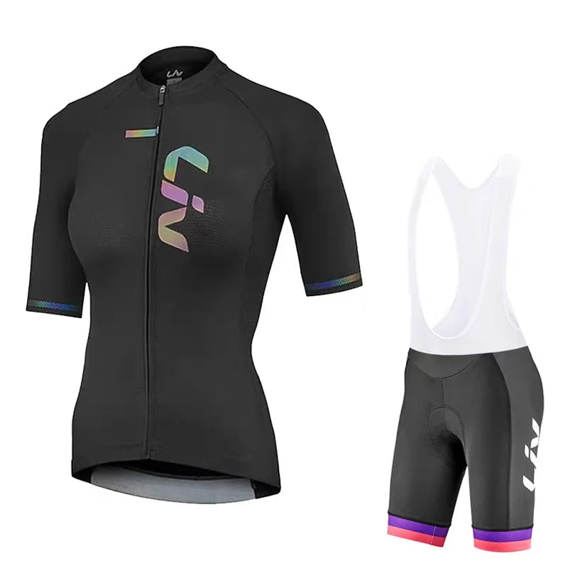 Tenue Cyclisme Femme LIV – Maillot + Cuissard Route, Séchage Rapide Été Soldes-ShopOnline
