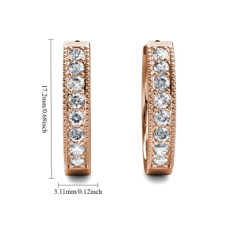 Daisini – Boucles d'Oreilles Créoles Scintillantes Cristaux Swarovski | Plaqué Or Rose 18K, Laiton Premium, Cadeau Femme Soldes-ShopOnline