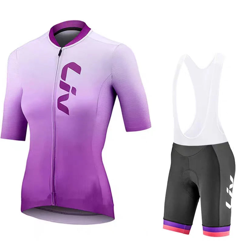 Tenue Cyclisme Femme LIV – Maillot + Cuissard Route, Séchage Rapide Été Soldes-ShopOnline
