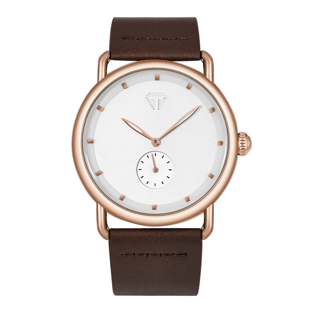 TOMI – Montre Quartz Homme Minimaliste Cadran Rond | Bracelet PU, Design Épuré, Cadeau Festival Soldes-ShopOnline