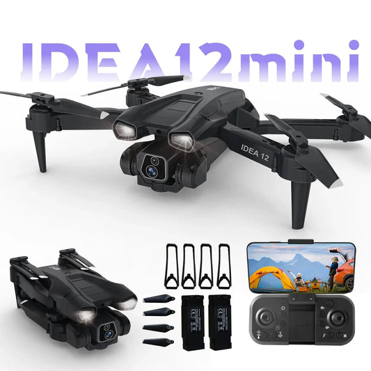 IDEA12 mini Drone 1080P HD Caméra 2 Batteries RC Quadcopter 2.4G WiFi FPV Flux optique pour enfants Cadeau RC HD vidéos - Soldes-ShopOnline