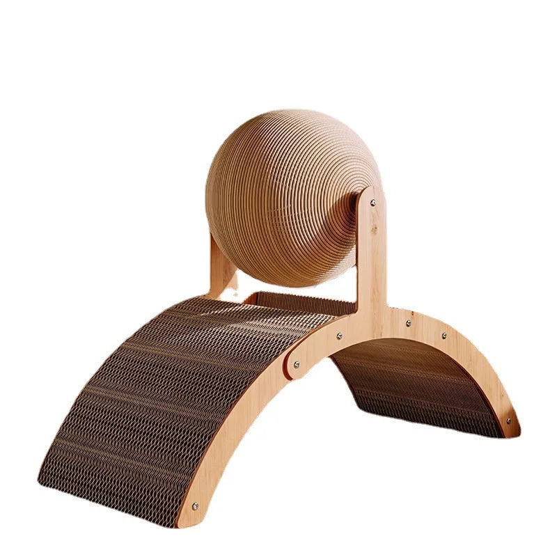 Wooden Cat Scratching Ball 2 In 1 Cat Scratcher Sisal Scratch Board Wear-Resistant Grinding Paw Toy Solid Wood Scraper for Cats Soldes-ShopOnline