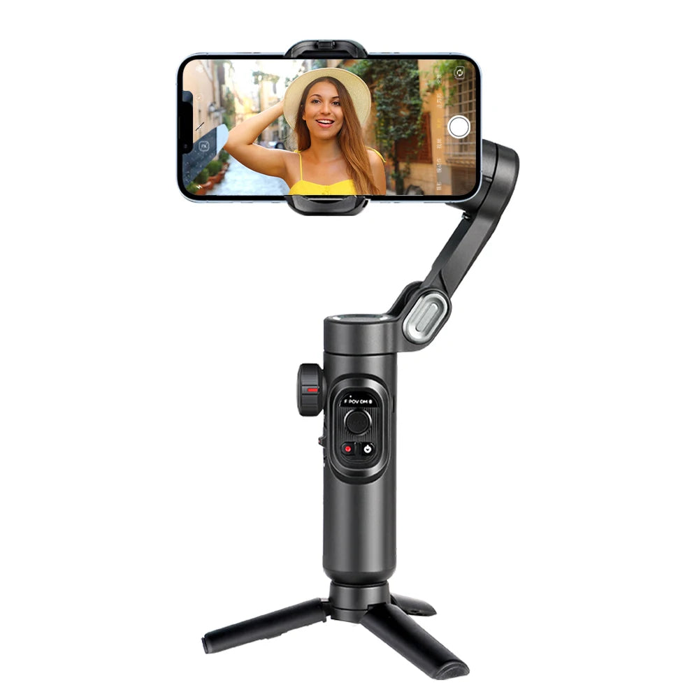 AOCHUAN 3-Axis Handheld Gimbal Stabilizer for Smartphone with Fill Light for iPhone Android Face Tracking Vlog Smart XE Soldes-ShopOnline