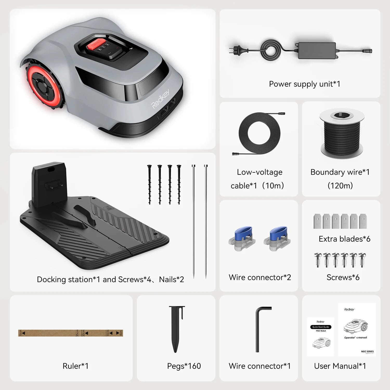 Tondeuse à gazon robotique C-TOF Redkey MGC800 MGC1000 Robot tondeuse à gazon Détection de rupture de câble Escalade 45% Contrôle de l'application Coupe automatique tondeuse à gazon intelligente High-tech Soldes-ShopOnline