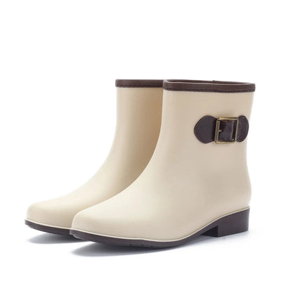 Cresta Women's Fashion Rain Boots Short Tube Boots Outdoor Anti-slip Waterproof Shoes Female Versatile Low Top Rubber Rain Boots Soldes-ShopOnline