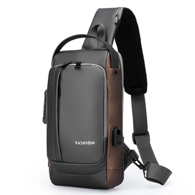 Password Lock Anti-theft USB Men's Bag Men's Chest Bag Casual Sports Travel Backpack Shoulder Crossbody Bag Men Motorcycle Bags Soldes-ShopOnline