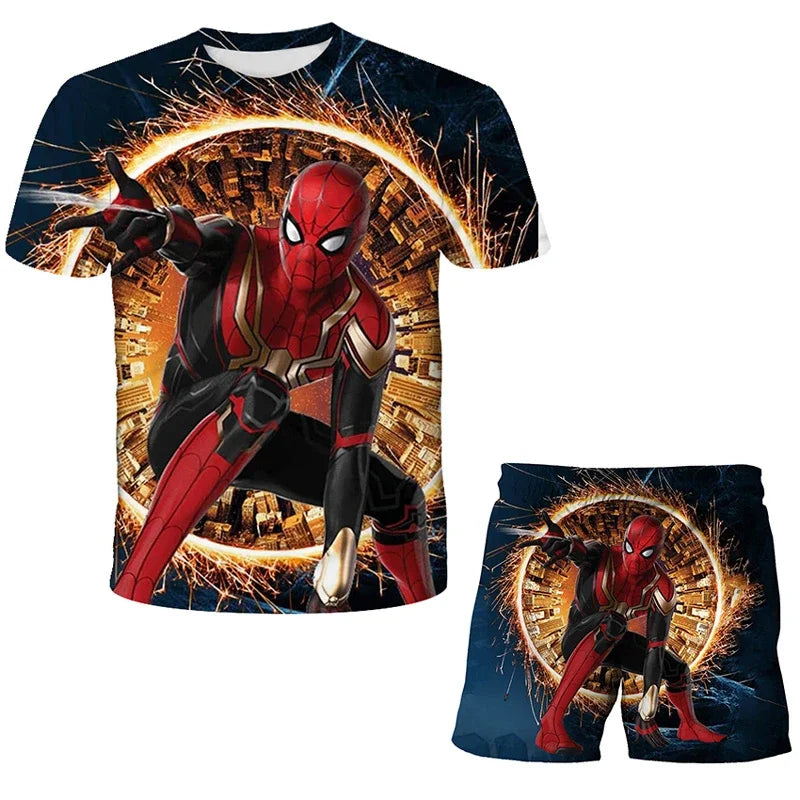 Ensemble Enfant Marvel Spider-Man – T-Shirt + Short Respirant, 4-6 Ans Soldes-ShopOnline