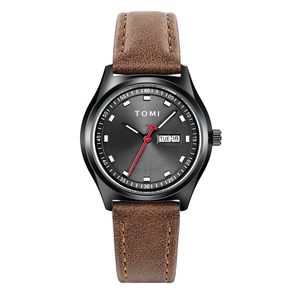 TOMI – Montre Quartz Femme Luxe & Fashion | Cadran 31mm, Bracelet Cuir, Calendrier & Jour, Cadeau Chic Soldes-ShopOnline