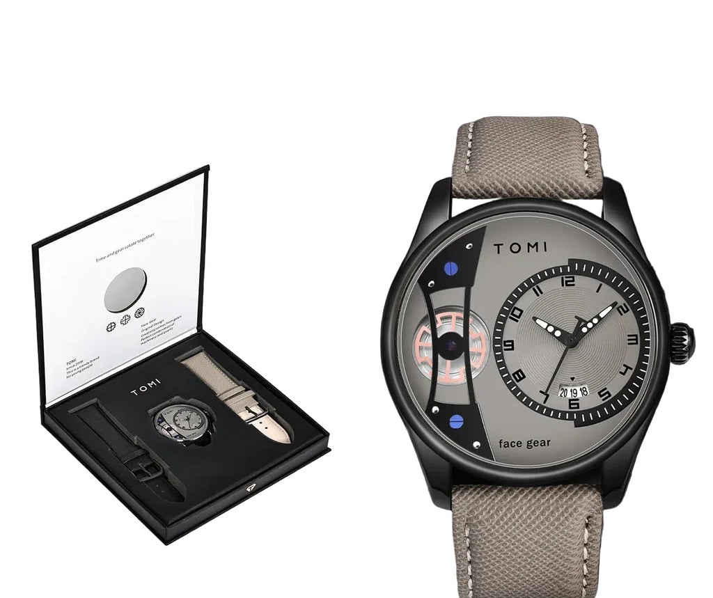TOMI Set Gift Box for Men's Minimalist Business Quartz Watch Luxury Versatile Double Strap Detachable Watch Festival Gift Soldes-ShopOnline