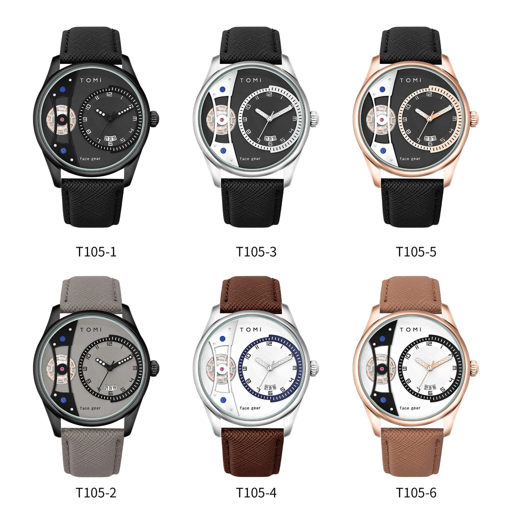 TOMI Set Gift Box for Men's Minimalist Business Quartz Watch Luxury Versatile Double Strap Detachable Watch Festival Gift Soldes-ShopOnline