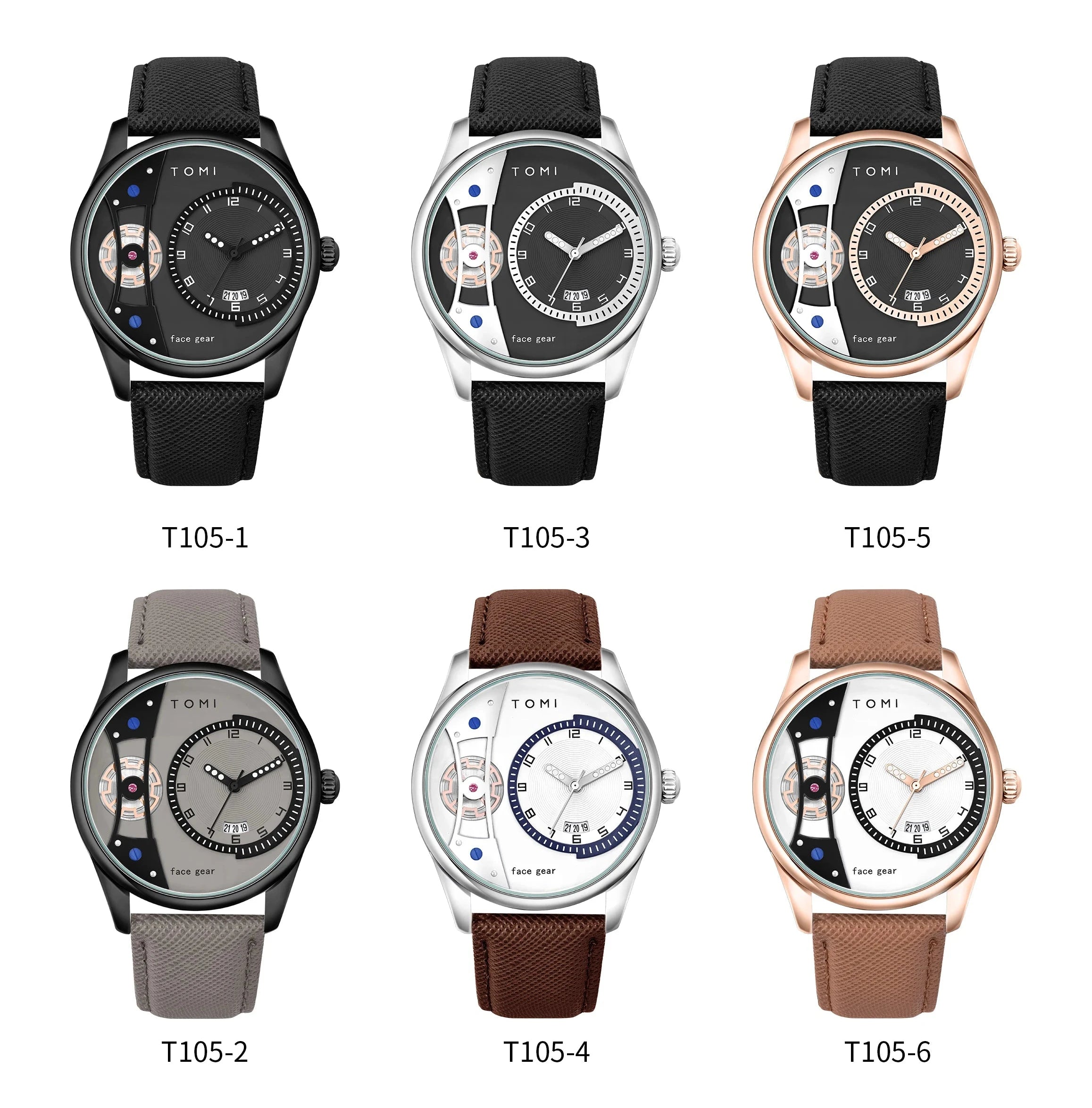TOMI Set Gift Box for Men's Minimalist Business Quartz Watch Luxury Versatile Double Strap Detachable Watch Festival Gift Soldes-ShopOnline
