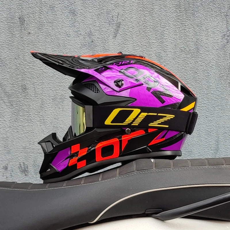 ORZ Professional Racing Motocross Helmet Off Road Helmet Motorcycle Off-Road Cartoon Childrenr ATV Motorcycle MTB Helmet Soldes-ShopOnline